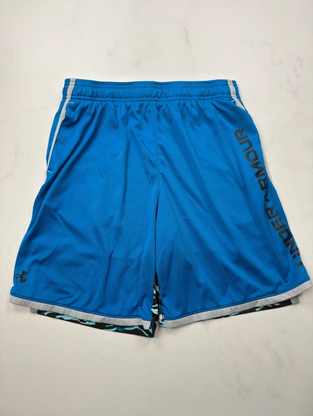 Under Armour Blue Athletic Shorts Loose Fit - Youth Boys YXL